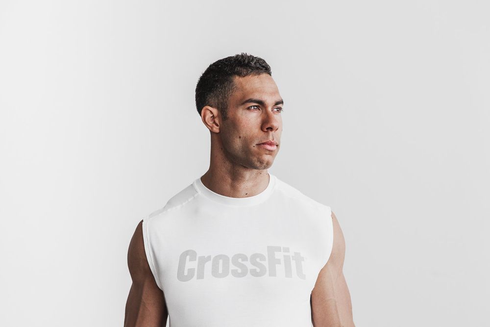 T-Shirts NOBULL Homme Blanche - NOBULL Crossfit® ,France (7256-VTPGU)